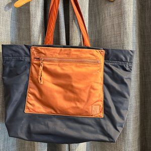 Madewell MWL Resourced nylon travel tote bag - Rust & Navy